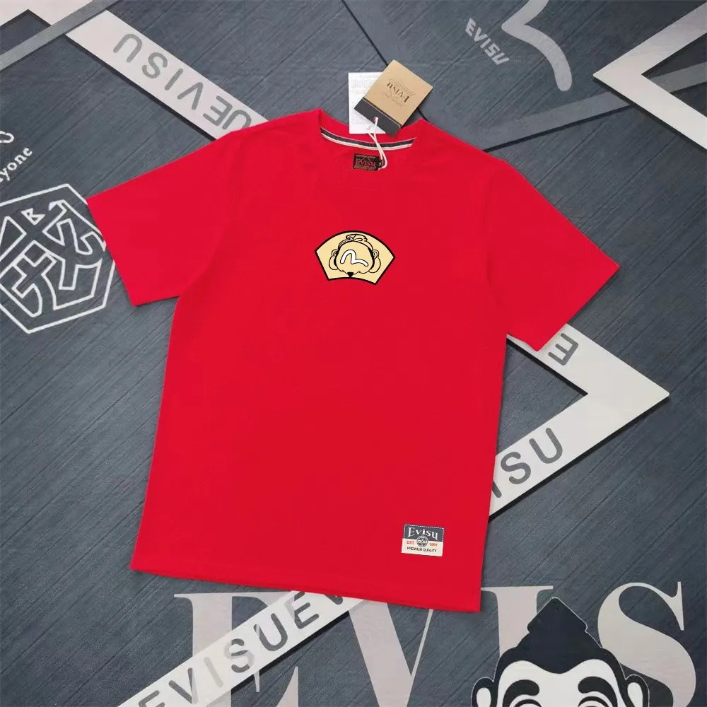 Evisu 2025New Arrival T ⚠ Quality⚠ Same Style T 。 ，Black S-XXL，White S-XXL，Gray M-XXL，Red S-XXL， Red M-XXL，